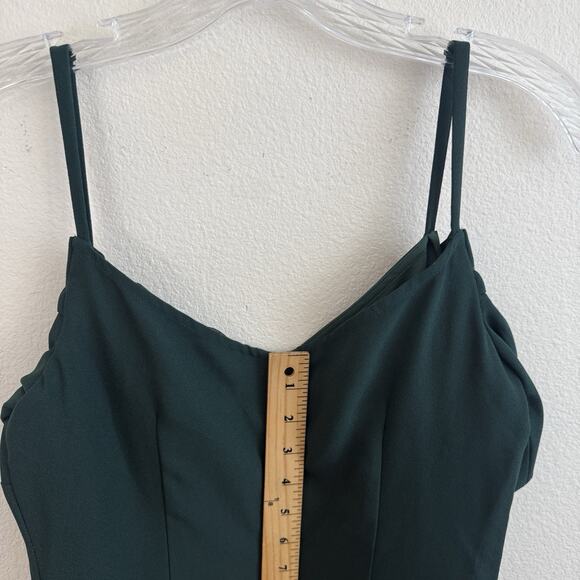 Club Monaco Ralph Lauren Midi Dress Size 0 Forest Green Open Cold Off Shoulder - Picture 12 of 14